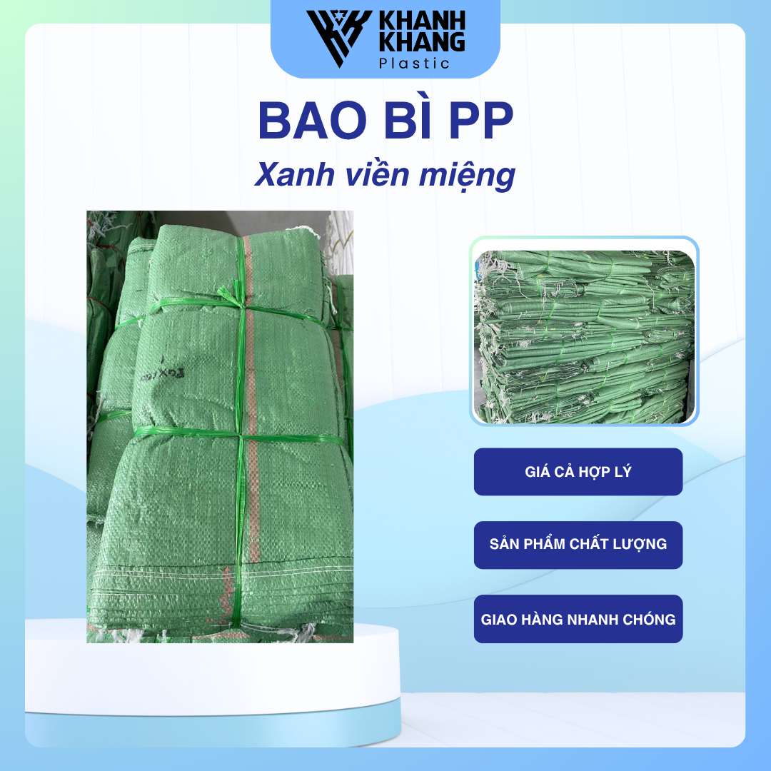 Bao tải xanh viền miệng